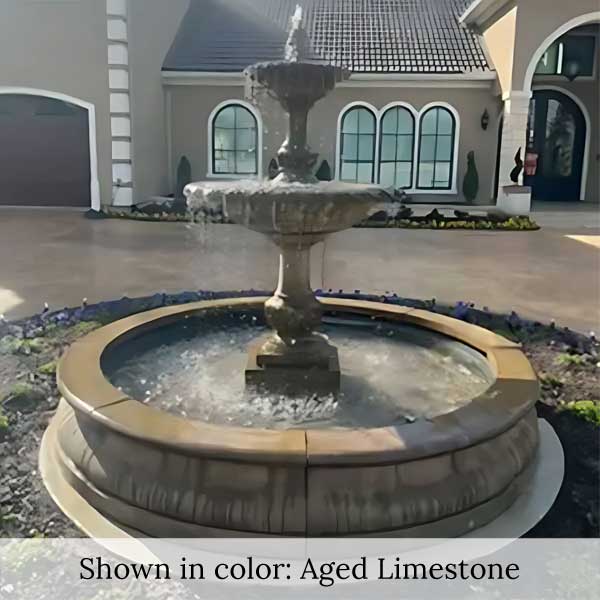 Charleston Fountain in Basin in front of the house upclose.