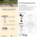 Complete overview of the Esplanade Fountain with dimensions, weights, pump kit parts, tools, and general info.
