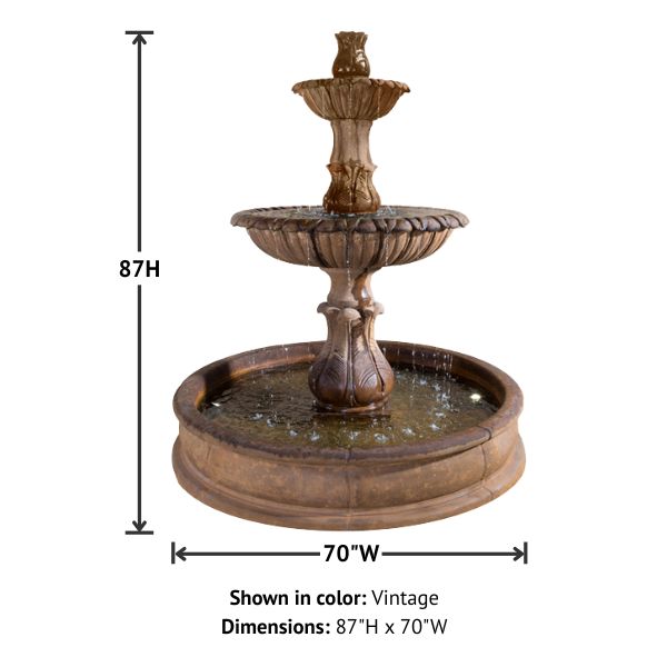 Grandis Calanthia Two Tier Pond Fountain with product details.