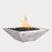 Maya Wood Grain Fire Bowl, Ivory against gray background