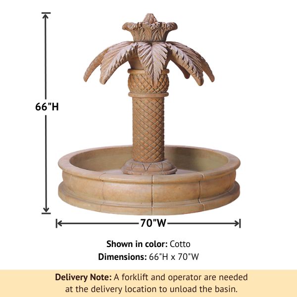 Palm Springs Fountain against white background with product details.