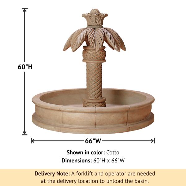 Palm Springs Fountain, Small against white background with product details.