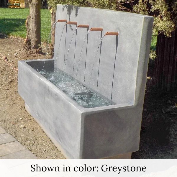 Penta Wall Fountain in action in the backyard.