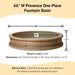 Provence One Piece Fountain Basin, Large against white backdrop 