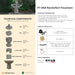 Complete overview of the Rochefort Fountain with dimensions, weights, pump kit parts, tools, and general info.