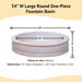 Round One Piece Fountain Basin, Large against white backdrop