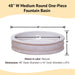 Round One Piece Fountain Basin, Medium against white backdrop