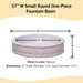 Round One Piece Fountain Basin, Small against white backdrop