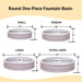 Round One Piece Fountain Basin with four sizes against white backdrop
