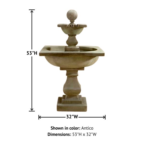 Solara Fountain with product details.
