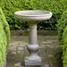 Williamsburg Tea Table Birdbath on concrete in the backyard