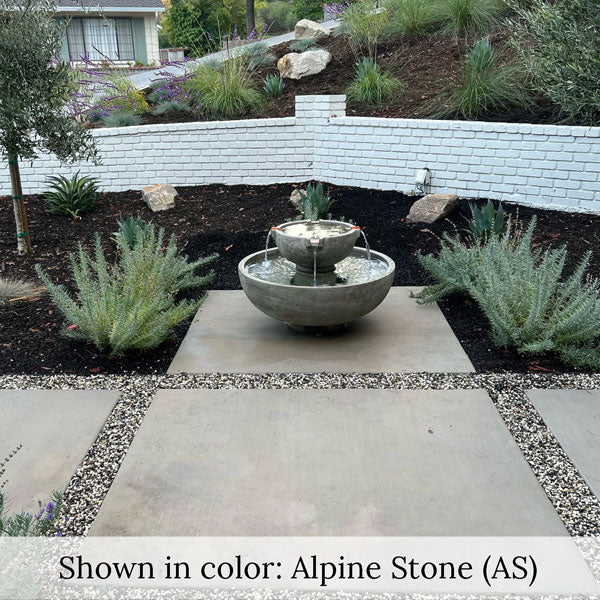 small del rey fountain on concrete patio square running