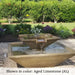 Upclose facet fountain on gravel running